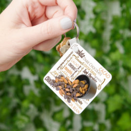 Chocolate Bits Nöt Typography Ord Cloud Nyckelring