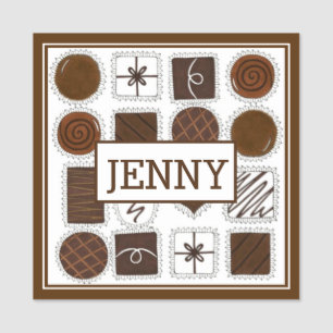 Chocolate Bon Candies Chocolatier Candy Shop Namnbricka