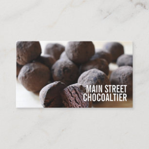 Chocolate Bon Truffles Candy Chocolatier Shop Visitkort