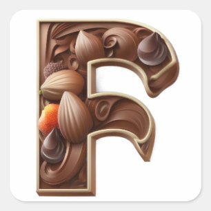 Chocolate brev F-klistermärken Fyrkantigt Klistermärke