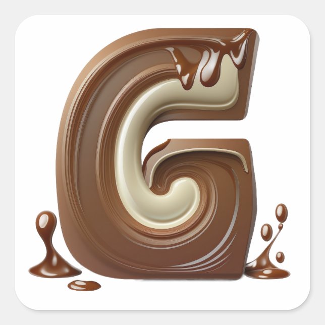 Chocolate brev G-klistermärken Fyrkantigt Klistermärke (Framsida)