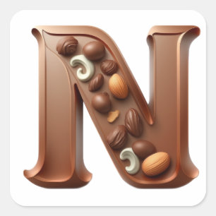 Chocolate brev N-klistermärken Fyrkantigt Klistermärke