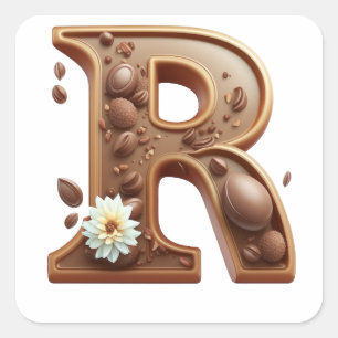 Chocolate brev R-klistermärken Fyrkantigt Klistermärke