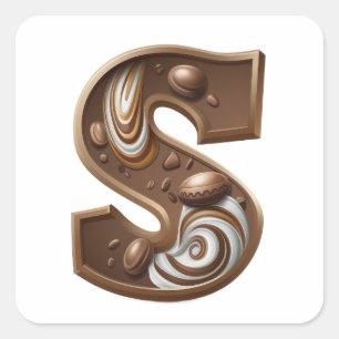 Chocolate brev S-klistermärken Fyrkantigt Klistermärke