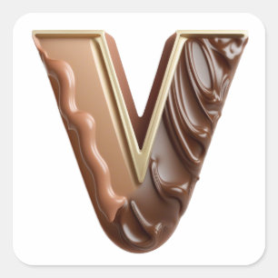 Chocolate brev V-dekaler Fyrkantigt Klistermärke