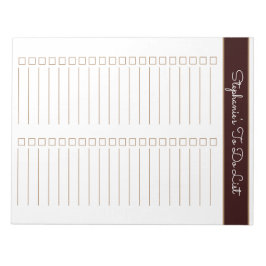 Chocolate Brown 8.5x11 Two Column Checklist Anteckningsblock