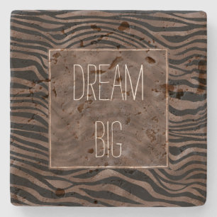 Chocolate Brown Black Zebra tryck Stenunderlägg