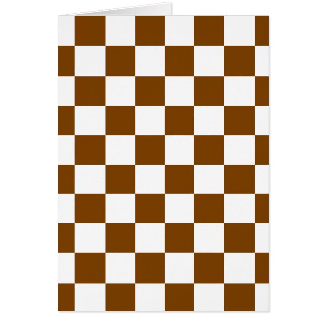 Chocolate Brown Checks Hälsningskort (Framsidan)