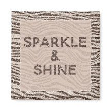 Chocolate Brown Cream  Zebra Glitter Dream