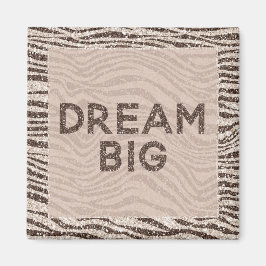 Chocolate Brown Cream  Zebra Glitter Dream Morsa Magnet