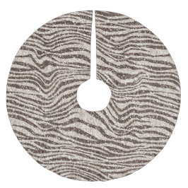 Chocolate Brown Cream  Zebra Glitter       Julgransmatta Borstad Polyester