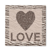 Chocolate Brown Cream  Zebra Glitter Kärlek