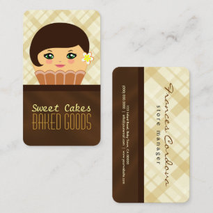 Chocolate Brown Cupaka Character Baker Baker Visitkort