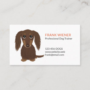 Chocolate Brown Dachshund Cute Doxie Tecknad hun Visitkort