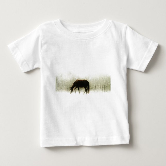 Chocolate Brown-hästen i dimman T-shirt (Framsida)
