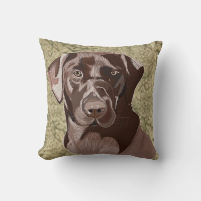 Chocolate Brown Labrador Kudde (Framsida)