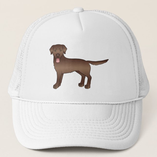 Chocolate Brown Labrador Retriever Tecknad hund Keps (Framsida)
