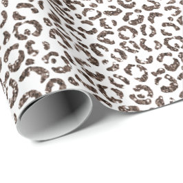 Chocolate Brown Leopard Glitter Presentpapper
