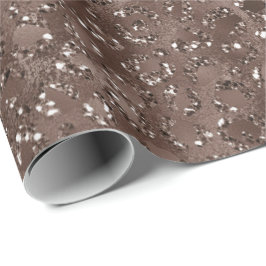Chocolate Brown Leopard Skriv ut Glitter Presentpapper
