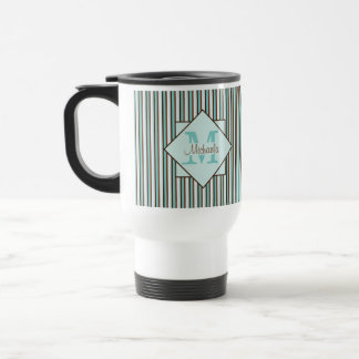 Chocolate Brown & Mint Grönt Rand Monogram Resemugg