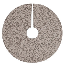 Chocolate Brown Mocha Cream Leopard Glitter        Julgransmatta Borstad Polyester