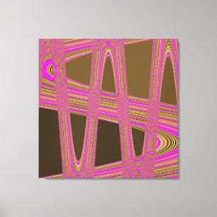 Chocolate Brown Modern Abstrakt Wave Canvastryck