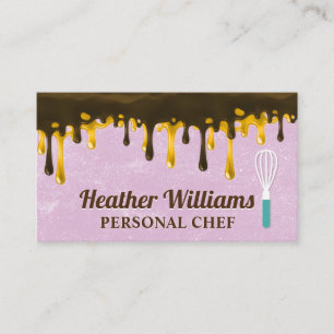 Chocolate Brown och Golden Honung Drip Whisk Visitkort