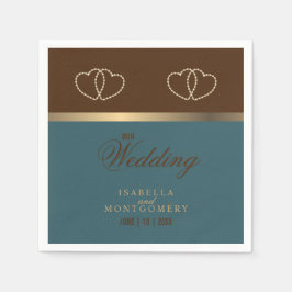 Chocolate Brown och Mörk Teal Pappersservett