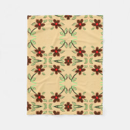 Chocolate Brown och Red Fleece Blanket