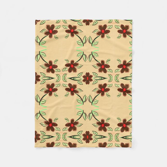 Chocolate Brown och Red Fleece Blanket (Framsidan)