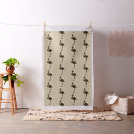 Chocolate Brown Patterned Flamingo Tyg