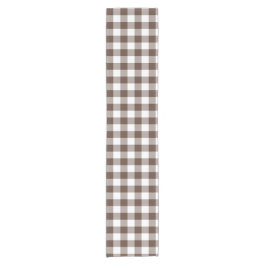 Chocolate Brown Plaid Gingham Table Runner