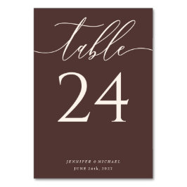 Chocolate Brown Simple Elegant Seating Bordsnummer