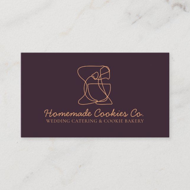 Chocolate Brown Simple Homemade Food Bakery Cook Visitkort (Framsida)