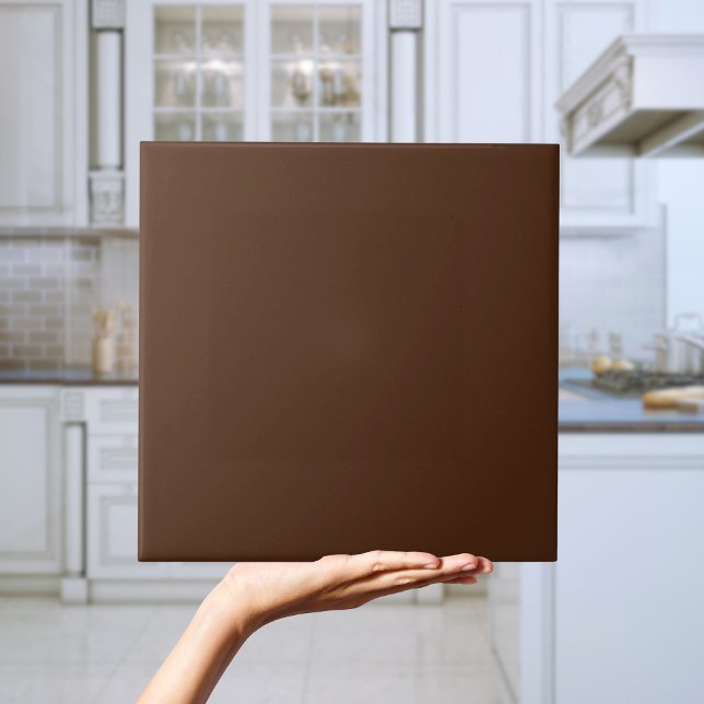 Chocolate Brown Solid Färg Tile Kakelplatta (Chocolate Brown Solid Colour Tile)