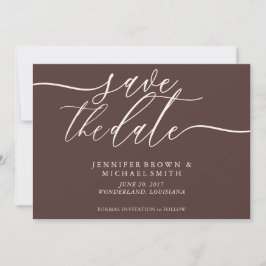 Chocolate Brown Wedding Save Date Photo Spara Datumet