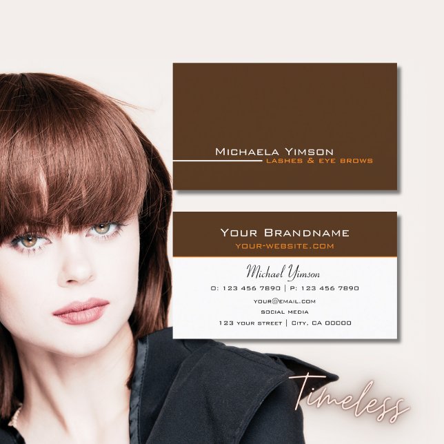 Chocolate Brown White Simple Modern Professionell Visitkort (Skapare uppladdad)