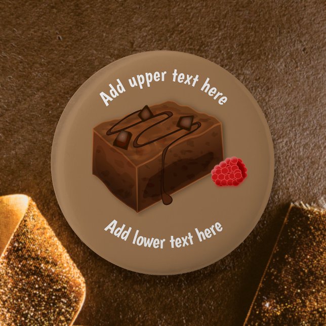 Chocolate Brownie Traybake - Choc Dessert-slogan Knapp (Skapare uppladdad)