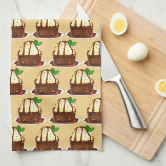 Chocolate Brownie With Vanilla Ice Cream Kökshandduk