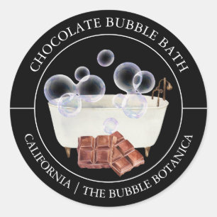 Chocolate Bubble Bath-etikett Runt Klistermärke