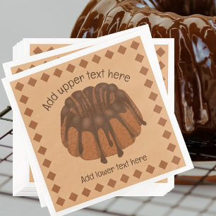 Chocolate Bundt Sponge Ring Shape Cake - egen text Pappersservett