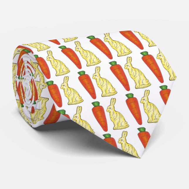 Chocolate Bunnies Carrots Påskhare Rabbit Tie Slips (Rullad)