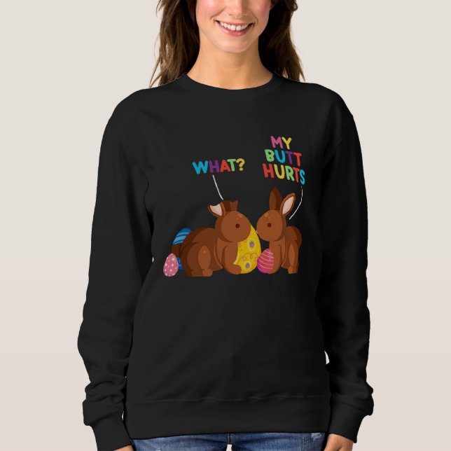 Chocolate Bunny Easter Day Basket  Teens My Butt H T Shirt (Framsida)