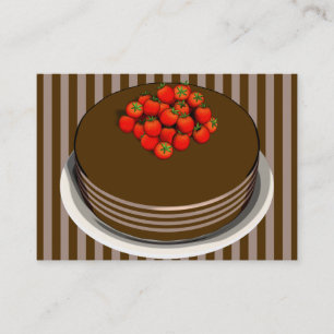Chocolate Cake & Berries Affärskort Visitkort
