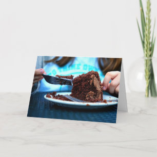 CHOCOLATE CAKE BIRTHDAY CARD FOR GIRL HER KORT