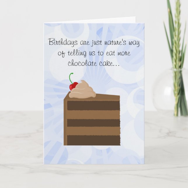 Chocolate Cake Birthday Card Kort (Framsida)