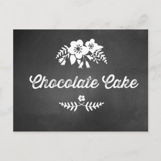 Chocolate Cake Dessert Bord Sign Chalkboard Vykort