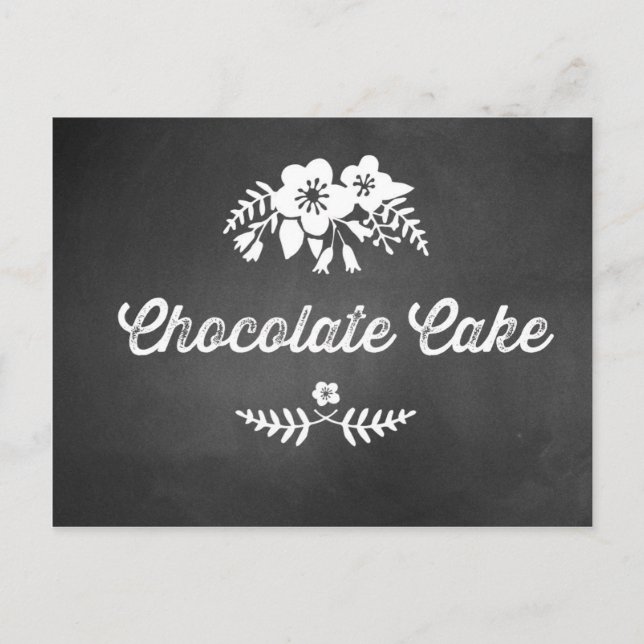Chocolate Cake Dessert Bord Sign Chalkboard Vykort (Framsida)