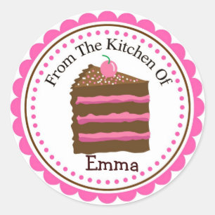 Chocolate Cake Kitchen-fästen Runt Klistermärke