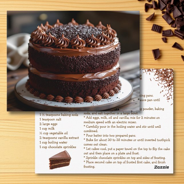 Chocolate Cake Recipe Vykort (Skapare uppladdad)